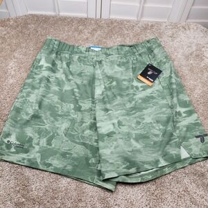 Columbia Titanium Malta Springs Shorts Men XXL Green Camo Omni-Shield AO5507-352